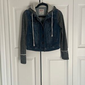 Mossimo Supply Co. Blue Denim Jacket with Gray Accents